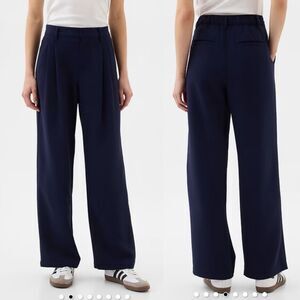 NWT 6 Petite GAP Easy Wide Leg Pants Trouser Women Navy Blue